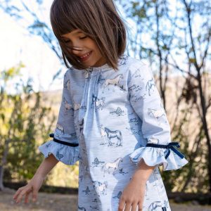 Vestido Celeste Estampado