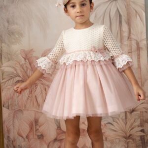 Vestido Beige y Rosa